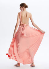 Peach Coral Maxi Convertible Infinity Dress