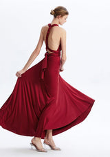 Burgundy Maxi Convertible Infinity Dress - INFIWING