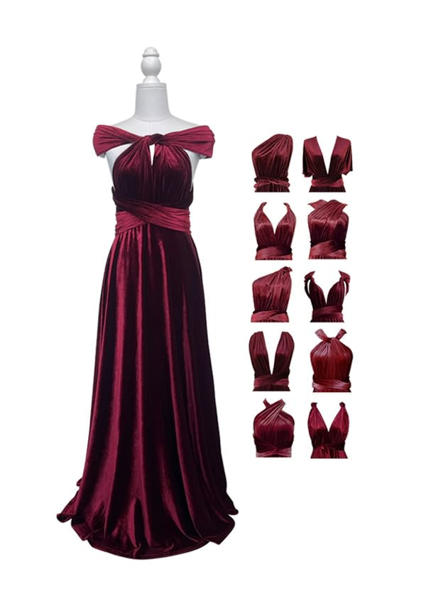 Velvet Burgundy Multiway Convertible Infinity Dress