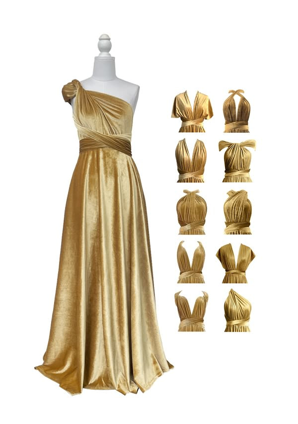 Velvet Gold Multiway Convertible Infinity Dress