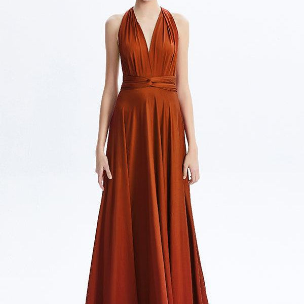 strapless open back dress Rustic Orange Charm Wrap Dress main image 1