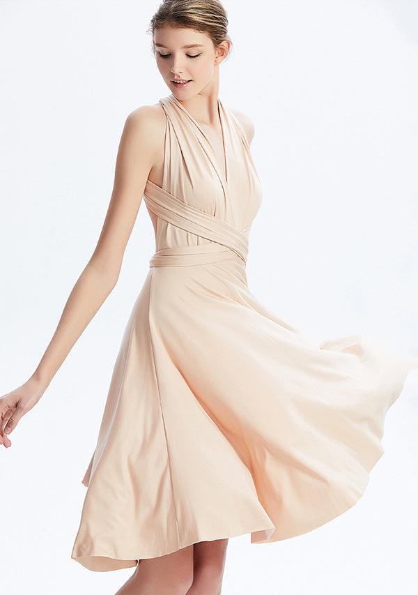 Champagne Midi Convertible Infinity Dress
