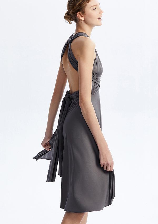 Charcoal Grey Midi Convertible Infinity Dress