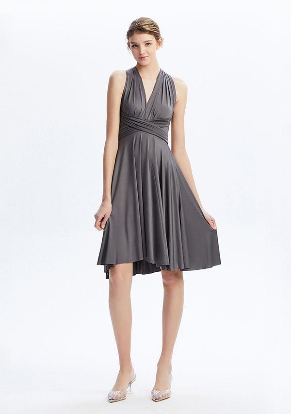 Charcoal Grey Midi Convertible Infinity Dress