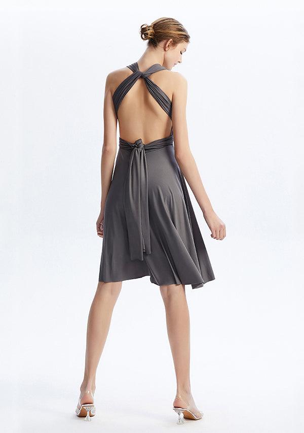 Charcoal Grey Midi Convertible Infinity Dress