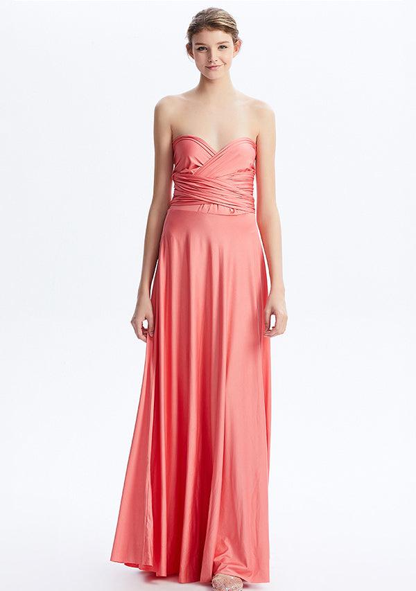 Coral Pink Maxi Convertible Infinity Dress