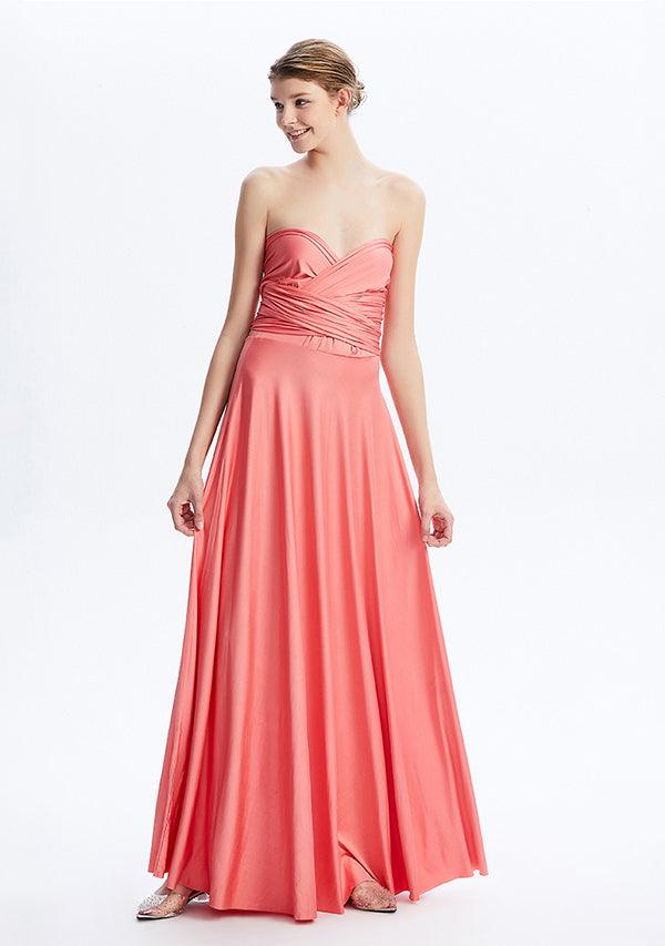 Coral Pink Maxi Convertible Infinity Dress