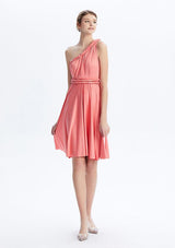 Coral Pink Midi Convertible Infinity Dress