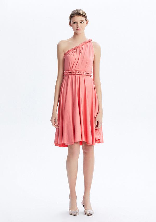 Coral Pink Midi Convertible Infinity Dress