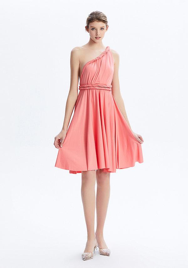 Buy Coral Pink Midi Convertible Infinity Dress
