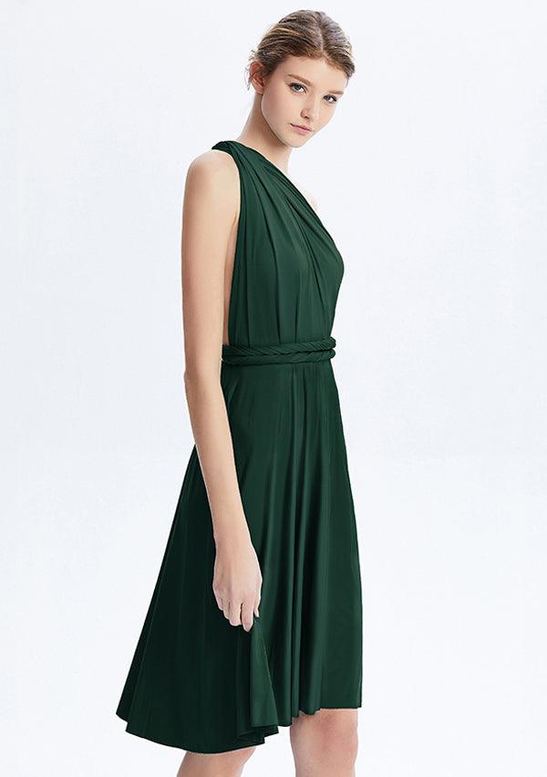 Dark Green Midi Convertible Infinity Dress