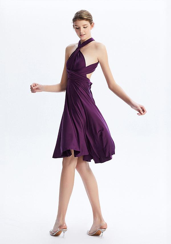 Dark Purple Midi Convertible Infinity Dress