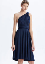 Navy Blue Midi Convertible Infinity Dress