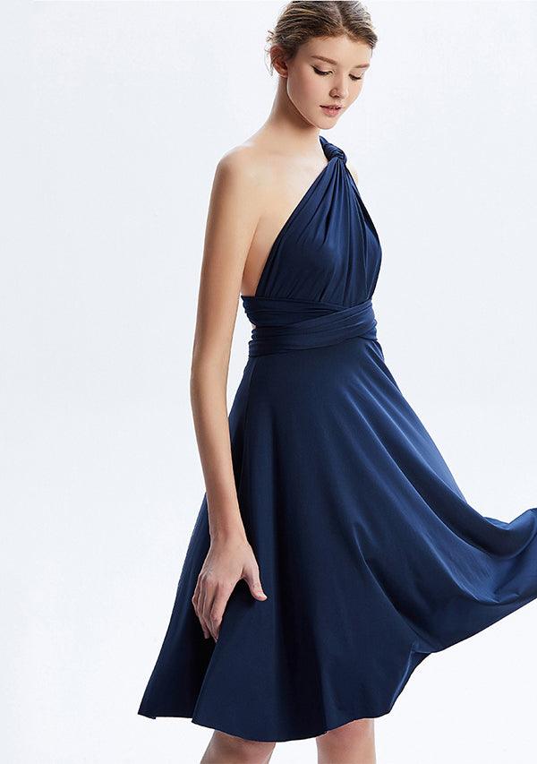 Navy Blue Midi Convertible Infinity Dress