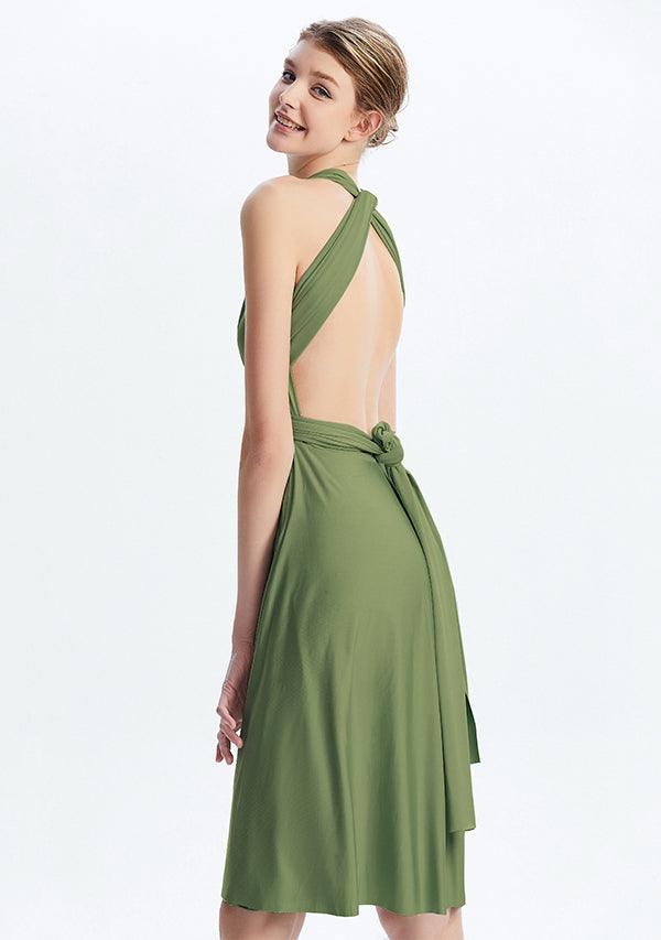 Buy Olive Green Midi Convertible Infinity Dress