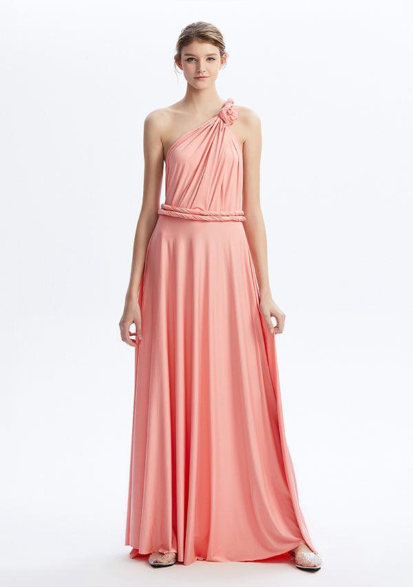 Peach Coral Maxi Convertible Infinity Dress