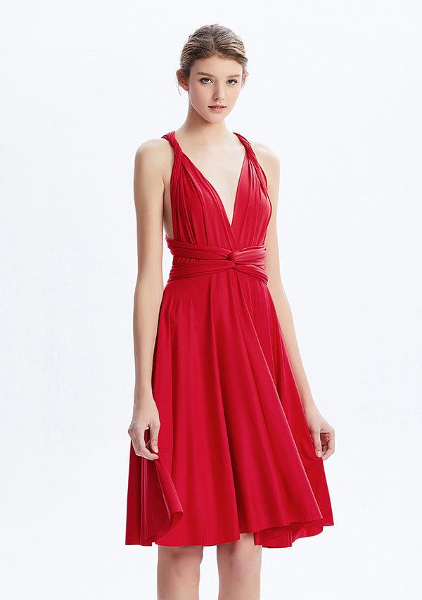 Red Midi Convertible Infinity Dress