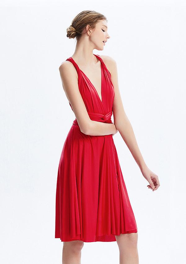 Red Midi Convertible Infinity Dress