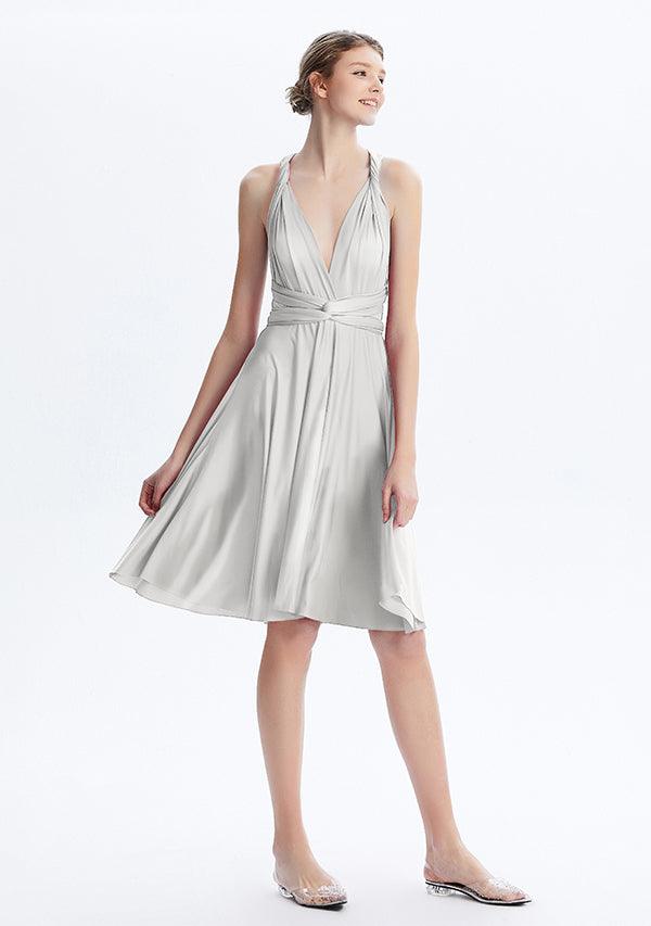 Silver Grey Midi Convertible Infinity Dress