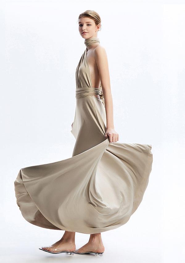 Buy Taupe Maxi Convertible Infinity Dress