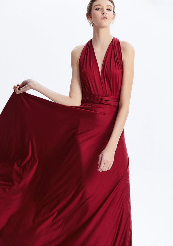 Burgundy Maxi Convertible Infinity Dress - INFIWING