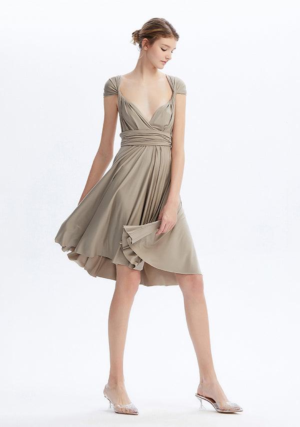 Taupe Midi Convertible Infinity Dress