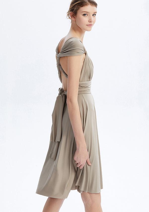 Taupe Midi Convertible Infinity Dress
