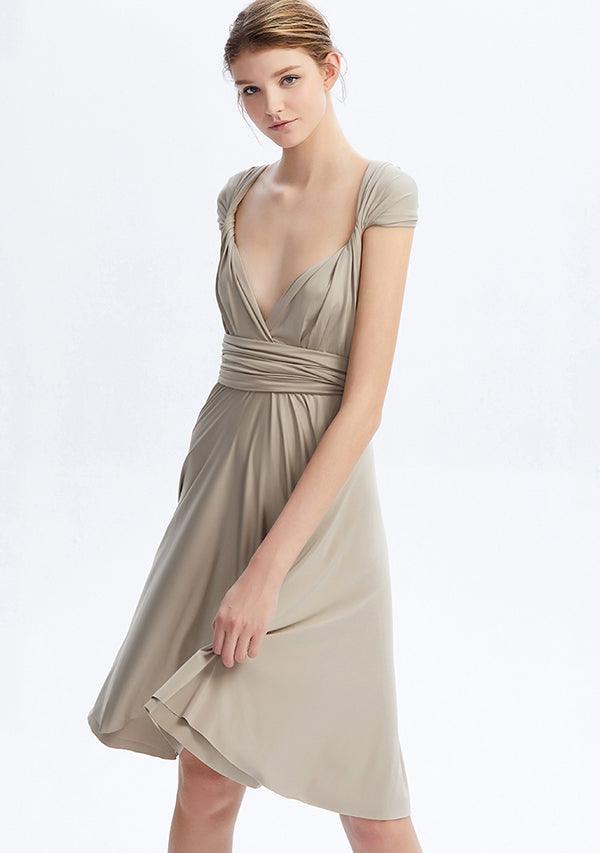 Taupe Midi Convertible Infinity Dress