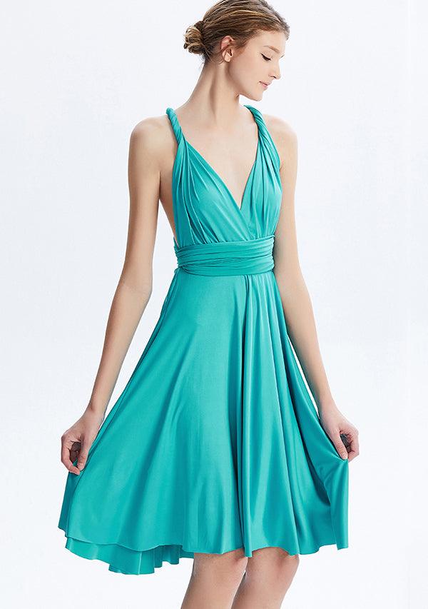 Turquoise Midi Convertible Infinity Dress