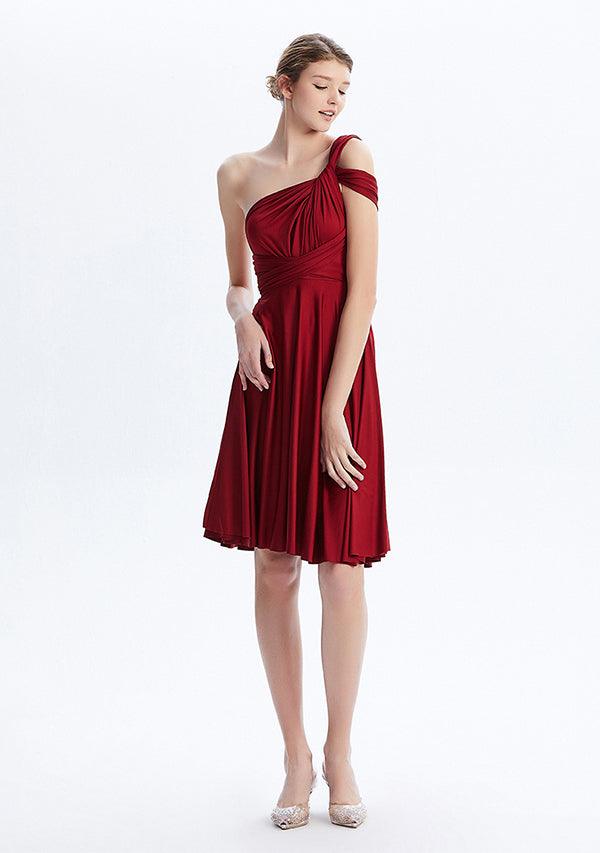 Burgundy Midi Convertible Infinity Dress - INFIWING