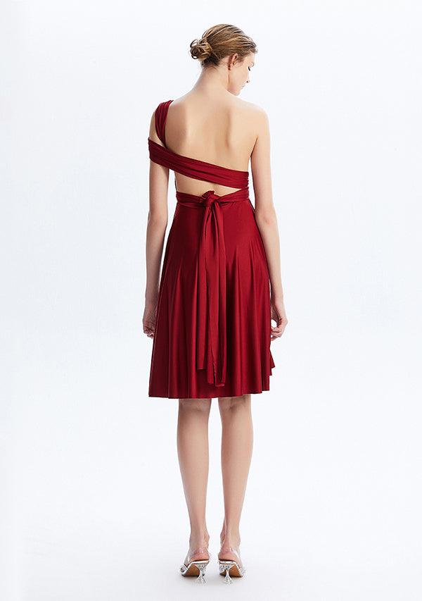 Burgundy Midi Convertible Infinity Dress - INFIWING